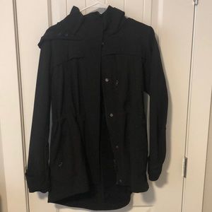 Black rain jacket